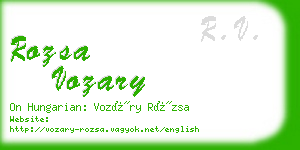 rozsa vozary business card